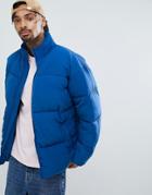Asos Oversized Puffer Jacket In Blue - Blue