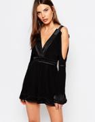 Finders Keepers Unravel Cold Shoulder Romper - Black