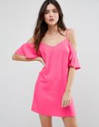 Asos Cold Shoulder Cami Dress - Pink