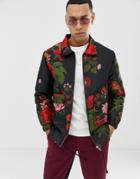 Profound Aesthetic Floral Boxy Fit Jacket In Black - Black