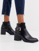 Truffle Collection Kitten Heel Ankle Boot In Black