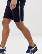 French Connection Jersey Taped Shorts-navy