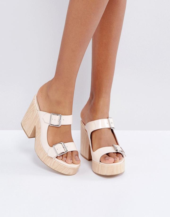 Asos Take A Ride Chunky Mules - Beige