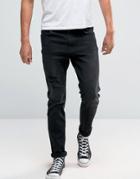 Hoxton Denim Jeans Gray Rip And Repair Skinny With Patch - Gray