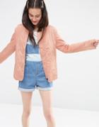 Asos Jacket In Quilt Detail - Pink