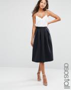 Asos Tall Midi Prom Skirt In Scuba - Black