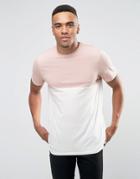 New Look Blocked T-shirt In Pink - White