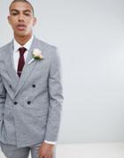 River Island Wedding Skinny Fit Suit Jacket In Gray - Gray