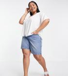 Asos Design Curve V Neck Smock Blouse With Button Front In Ivory-white