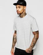 Asos T-shirt In Boxy Cropped Fit In Heavyweight Jersey In Gray Marl - Gray Marl