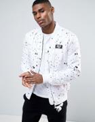 Abuze London Splatter Patch Ma1 Bomber Jacket - White