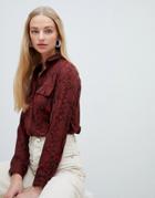 New Look Patch Pocket Shirt In Red Pattern - Red