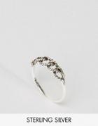 Asos Sterling Silver Heart Link Ring - Silver