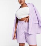 Pieces Curve Tailored City Shorts In Lilac - Part Of A Set-purple