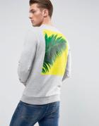 Friend Or Faux Astle Back Print Sweater - Gray