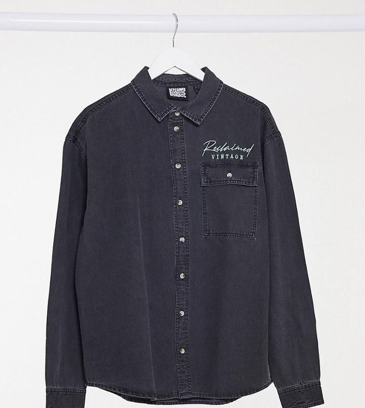 Reclaimed Vintage Inspired Unisex Denim Shirt-multi