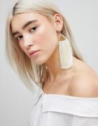 Asos Folded Metal Tassel Earrings - Gold