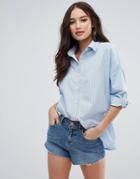 Influence Roll Sleeve Classic Shirt - Blue
