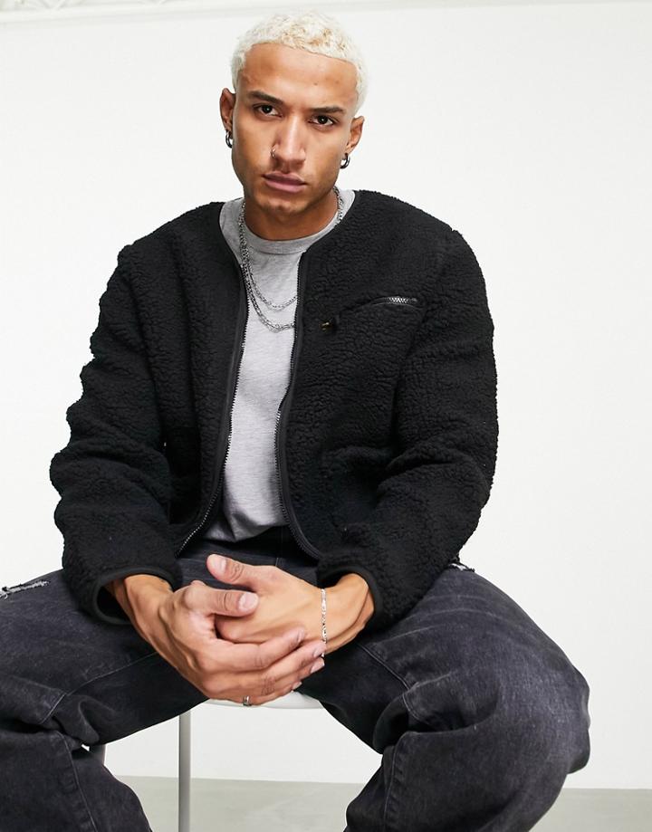 Stan Ray Fleece Cardigan In Black