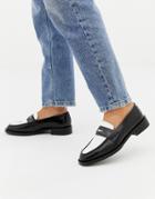 Asos Design Madora Premium Leather Loafers - Black