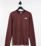 The North Face Simple Dome Long Sleeve T-shirt In Brown Excusive At Asos