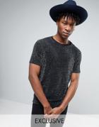 Reclaimed Vintage Fitted T-shirt With Glitter - Black