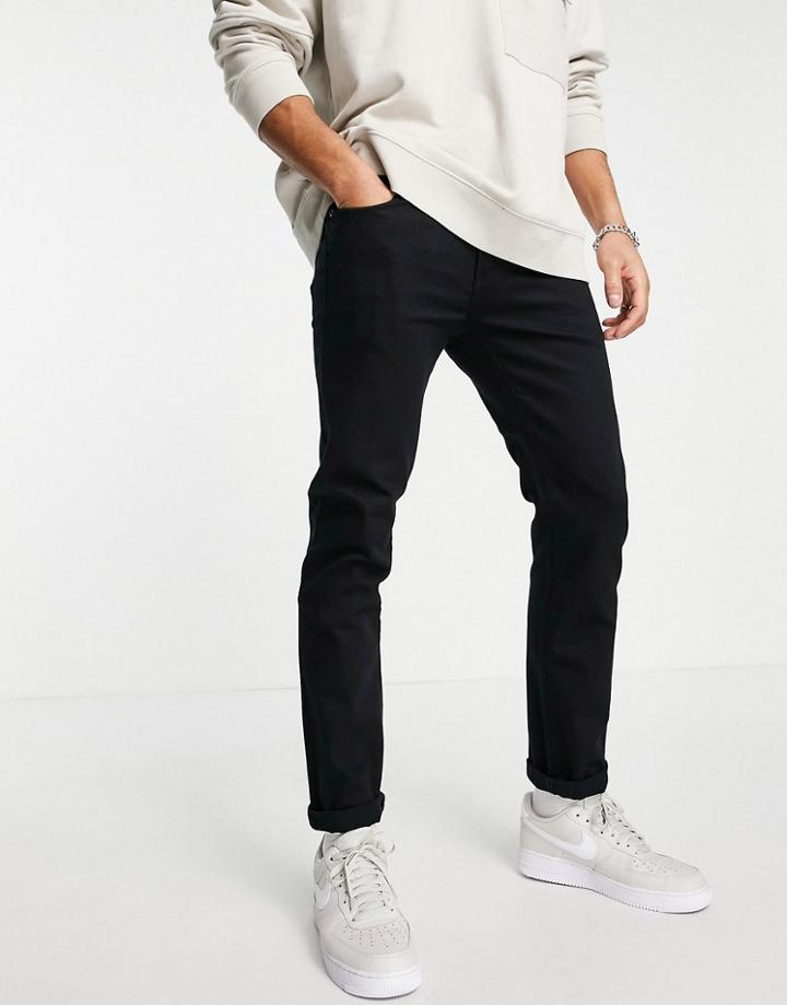 Topman Organic Cotton Blend Stretch Slim Jeans In Black