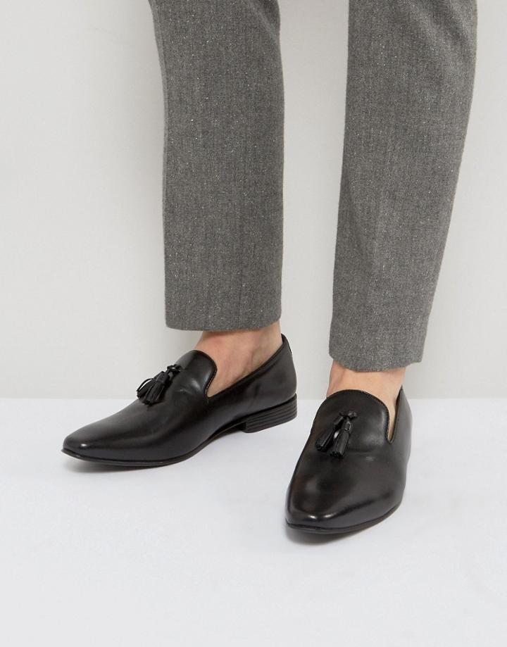Kg By Kurt Geiger March Tassel Loafers In Black Leather - Black