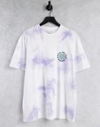 Topman Oversized Tie Dye Tee With Front And Back Zest Print In White