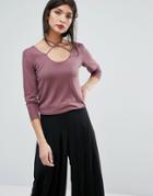 Jaeger Cross Back Silk And Cashmere Knit Sweater - Purple