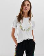 Fred Perry X Liberty Applique Wreath T-shirt - White