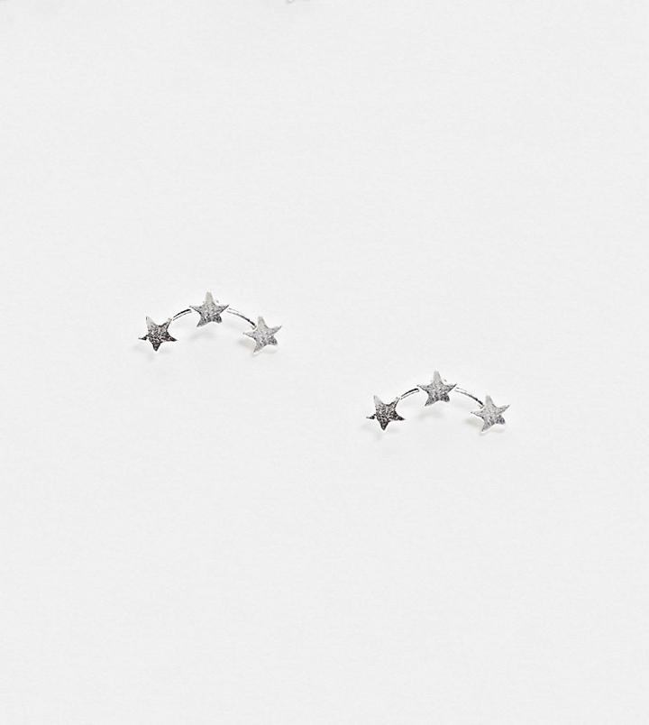 Kingsley Ryan Ear Climber Earrings In Sterling Silver Mini Star