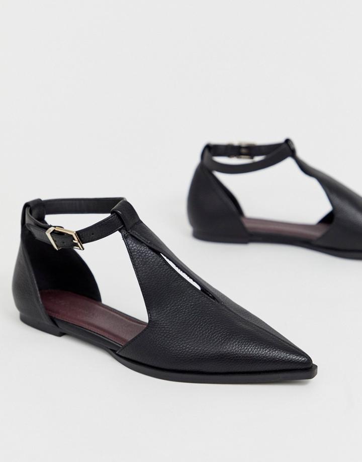 Asos Design Lockwood Pointed Ballet Flats In Black