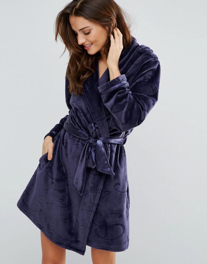 Ted Baker Embossed Short Robe - Gray