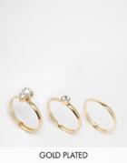 Johnny Loves Rosie Cassie Jewel Ring Multipack - Crystal