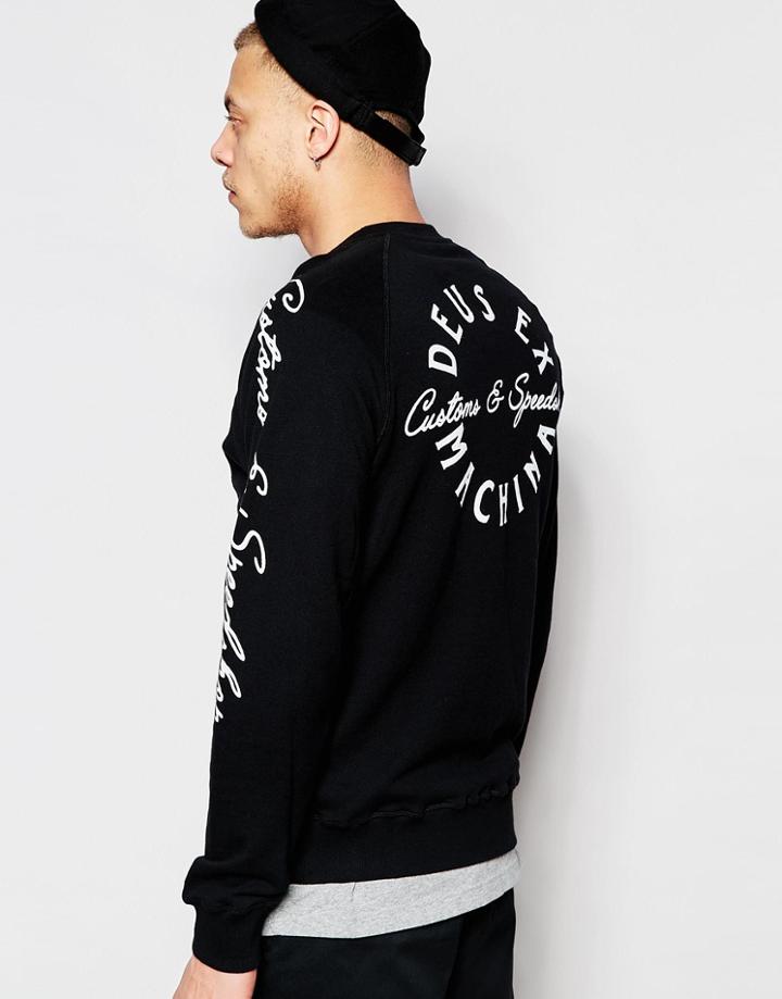 Deus Ex Machina Sweatshirt With Back Print - Black