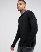 Criminal Damage Sweater With Distressing - Black
