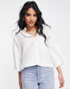 Topshop Linen Boxy Shirt In White - Part Of A Set
