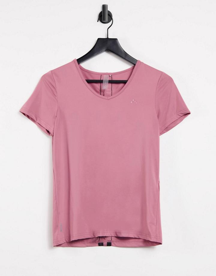 Only Play Bako V-neck Short Sleeve Workout Tee In Mesa Rose-pink
