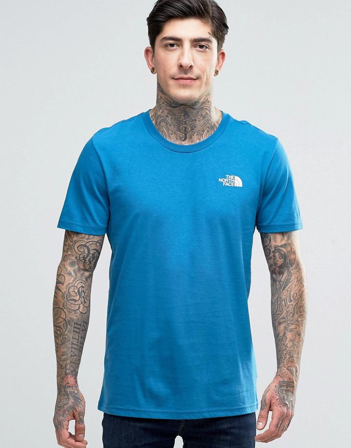 The North Face T-shirt With Chest Logo In Blue - Blue