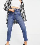 New Look Petite Mom Jeans In Mid Blue