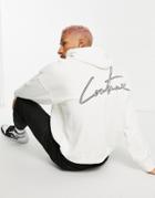 The Couture Club Outline Relaxed Hoodie In Off White