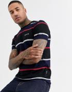 Nicce T-shirt In Black Stripe - Black