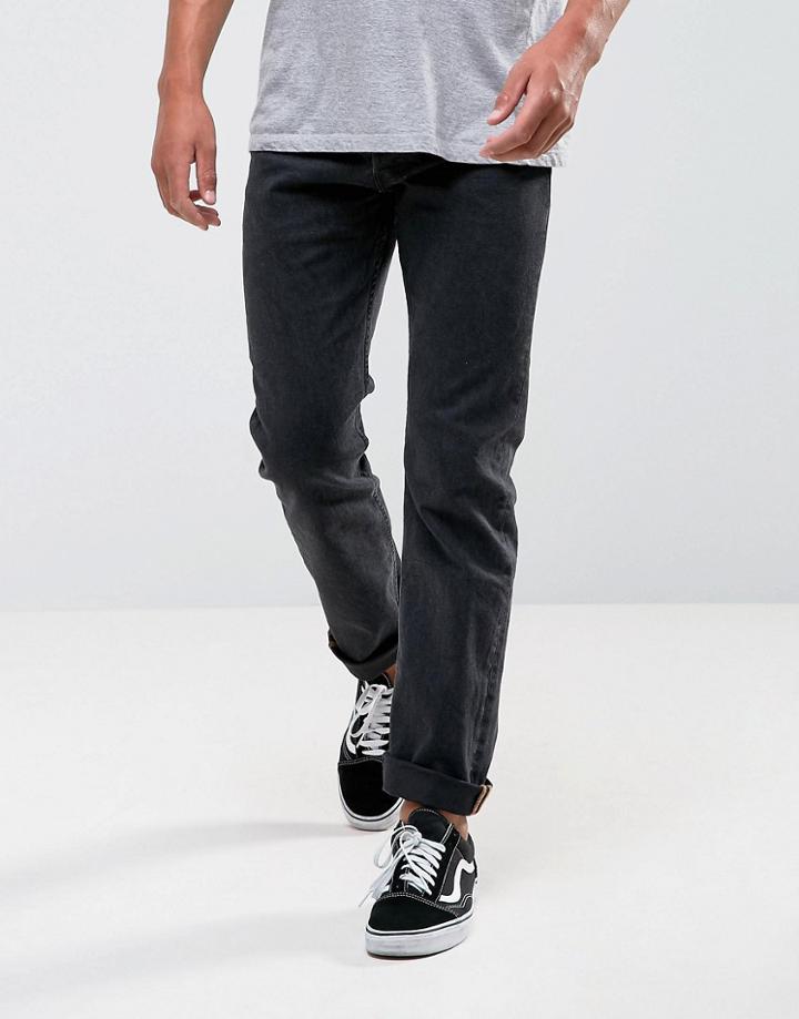 Levis Skateboarding 501 Original 5 Pocket Jeans In Black Rinse - Black