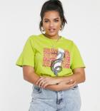 Daisy Street Plus Oversized T-shirt With Dragon Graphics - Yellow