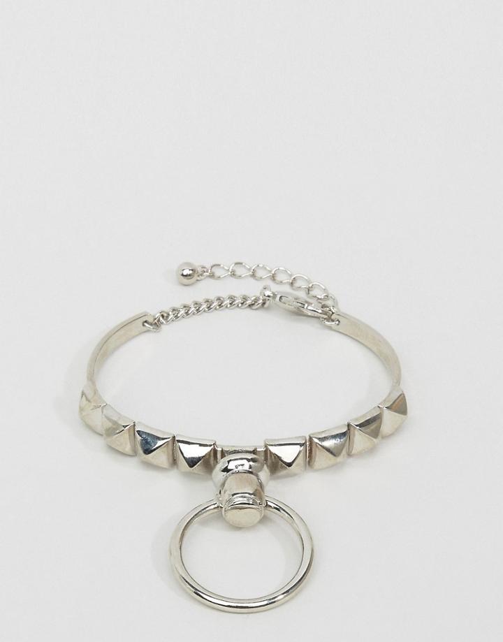 Asos Studded Jump Ring Bracelet - Silver