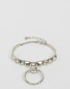 Asos Studded Jump Ring Bracelet - Silver