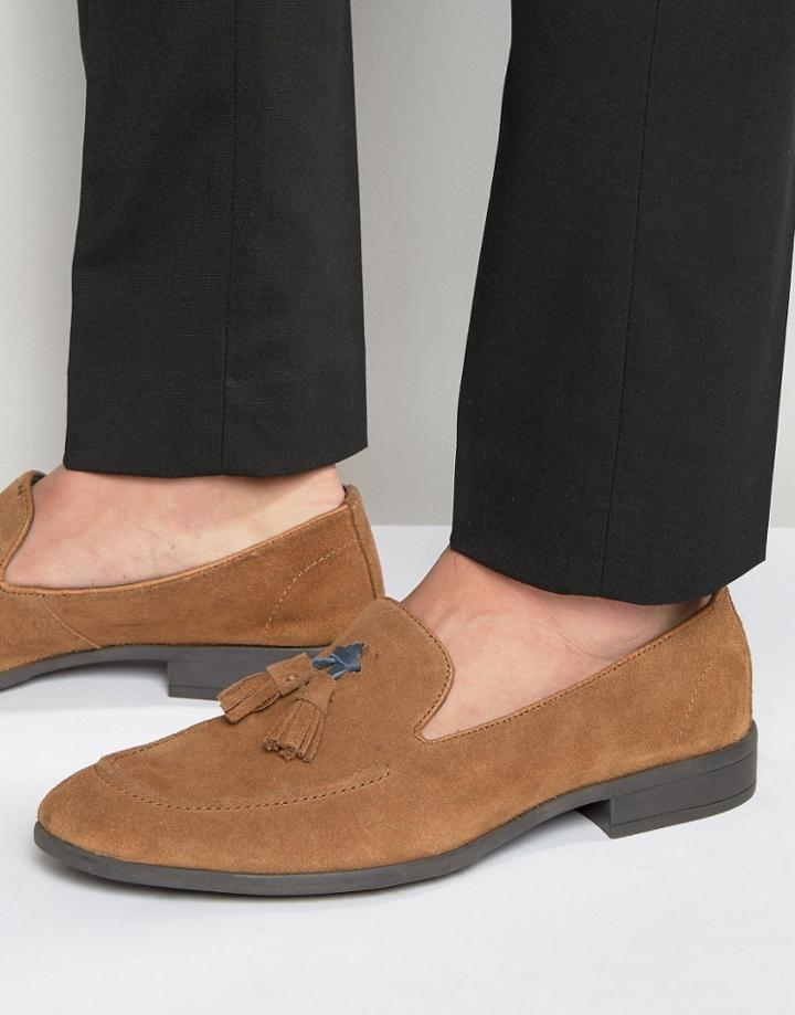 Dune Tassel Loafers Brown Suede - Brown
