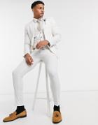 Asos Design Wedding Super Skinny Suit Pants In Ice Gray