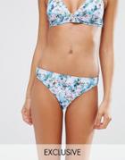 South Beach Blossom Print Bikini Bottom - Multi